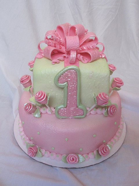 Girls 1st Birthday Party Cake