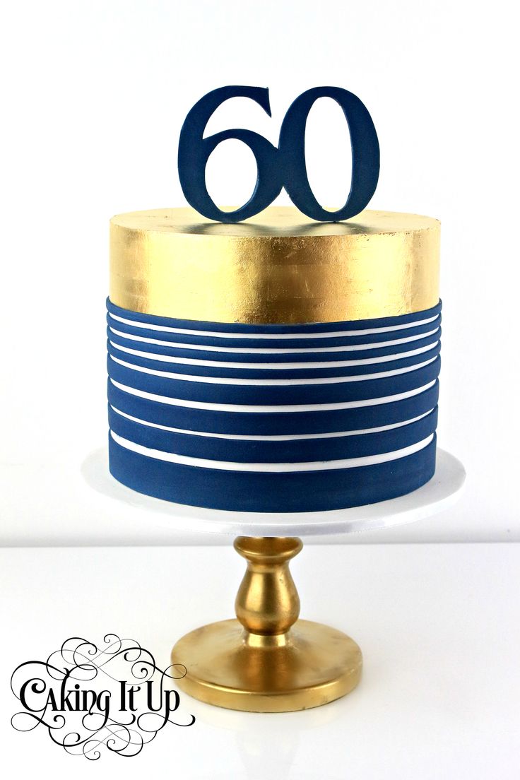 Gold 60th Birthday Cake