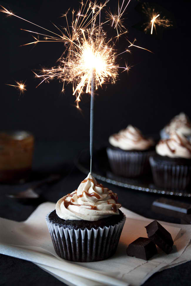 Happy Birthday Cupcake with Sparkler