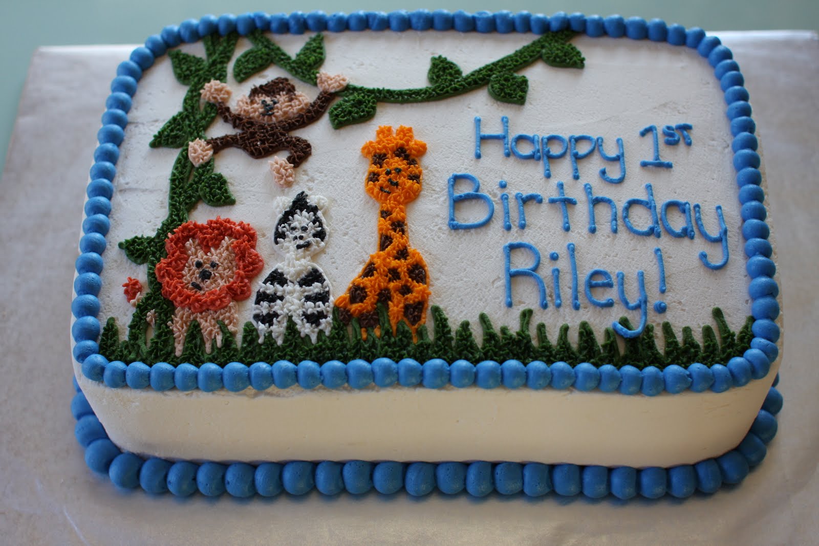 Jungle Buttercream Birthday Cake