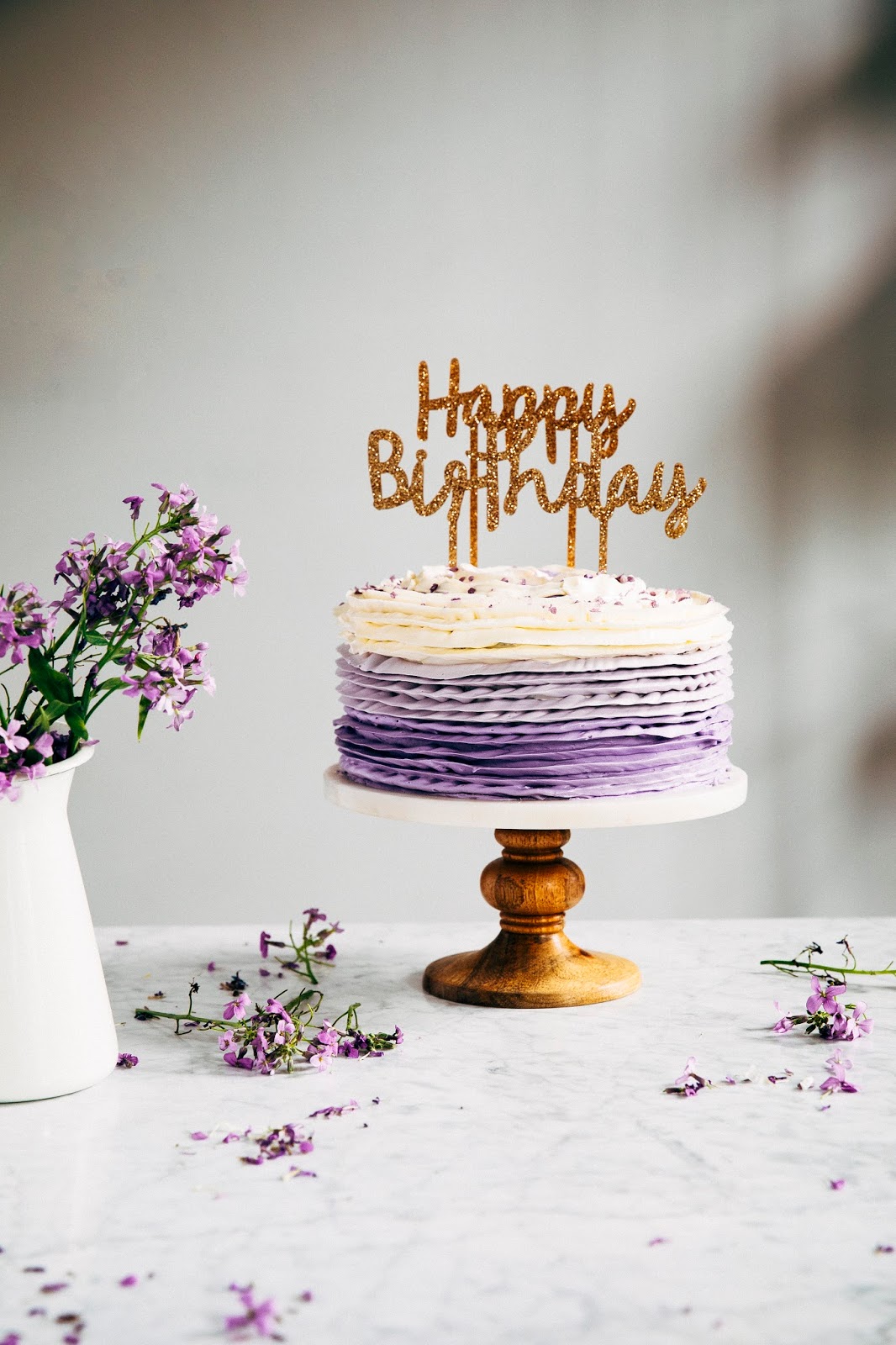 Lavender Happy Birthday Cake