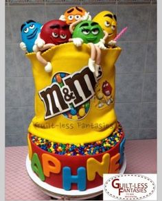 M & MS Birthday Cake