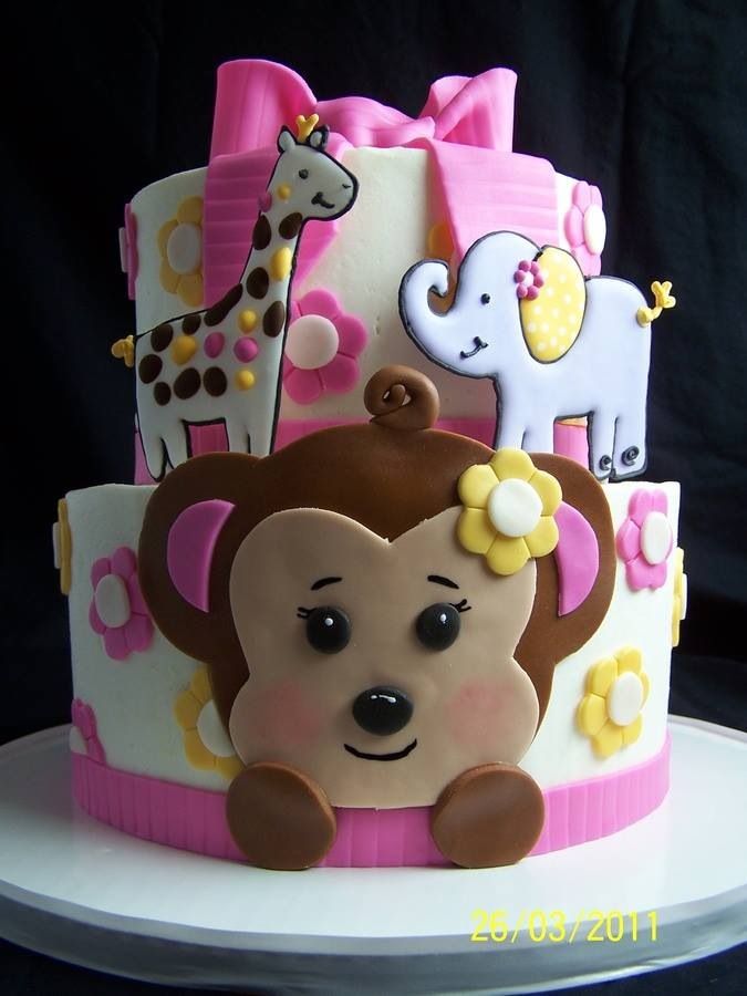 Monkey Baby Shower Cake