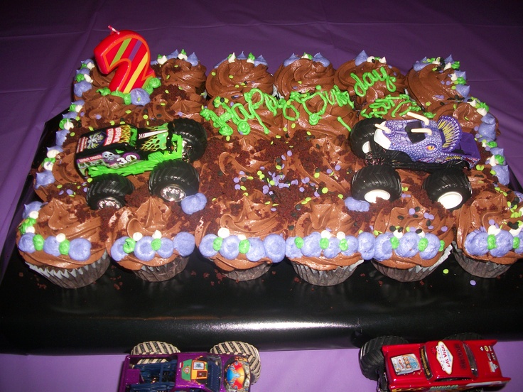 12 Photos of Monster Truck Birthday Cake Cupcakes