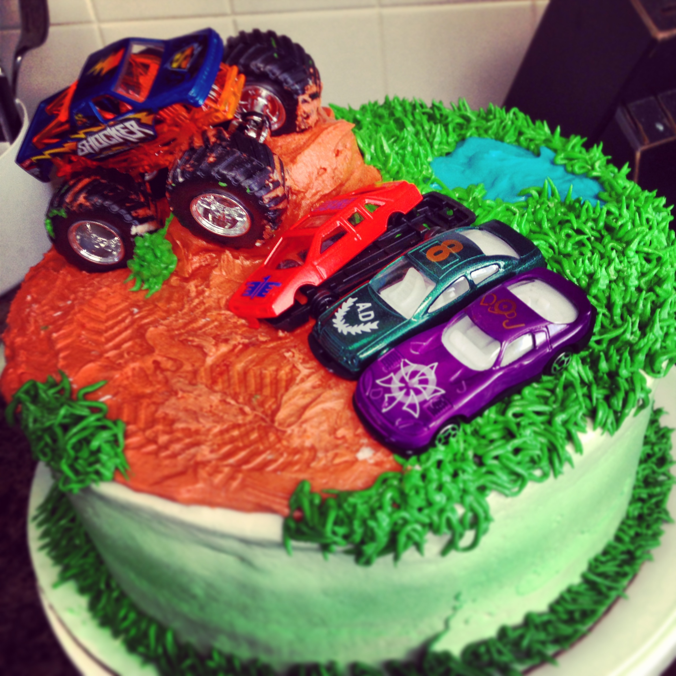 Monster Truck Cupcake Cake