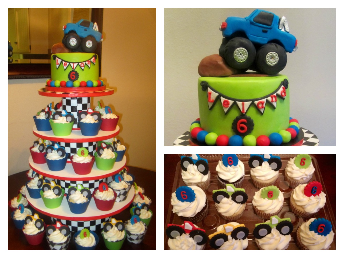 Monster Truck Cupcake Cake