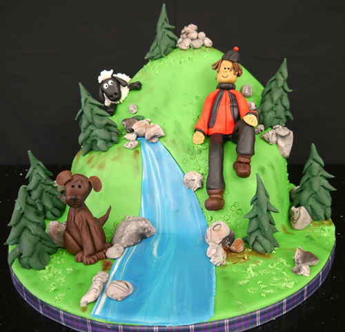 Mountain Scene Birthday Cake