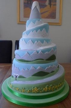 Mountain-Themed Wedding Cake