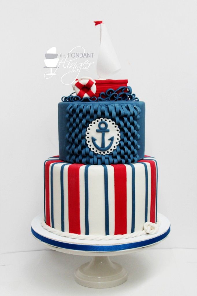 Nautical First Birthday Cake