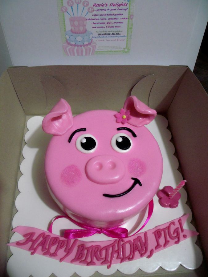 9 Photos of Piggy Birthday Cakes