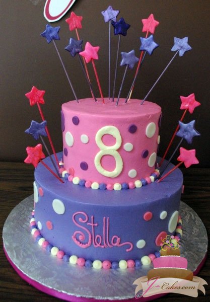 Pink and Purple Birthday Cake