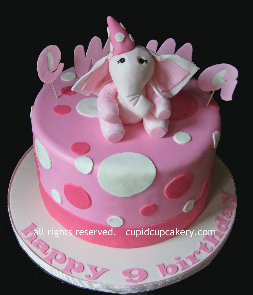 Pink Elephant Birthday Cake