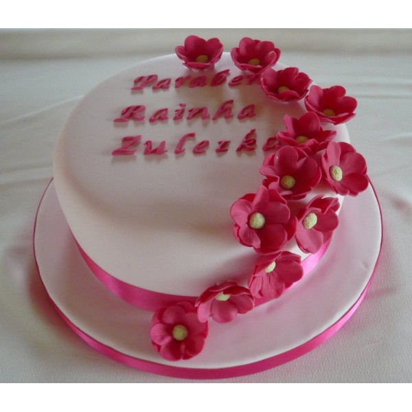 Pink Flower Birthday Cake