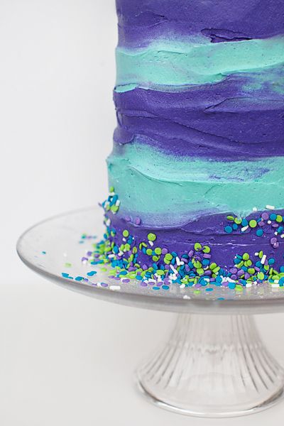 9 Photos of Aqua And Purple Birthday Cakes