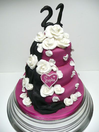 Purple and White Birthday Cake