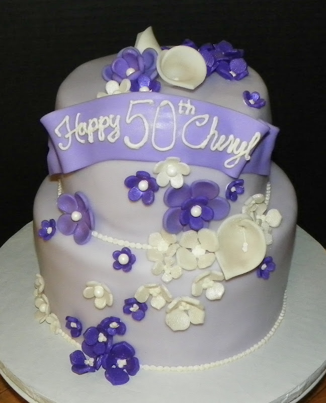 Purple Flower Birthday Cake