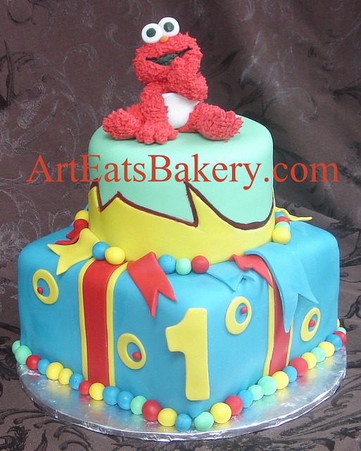 Red Yellow-Green Blue Birthday Cake