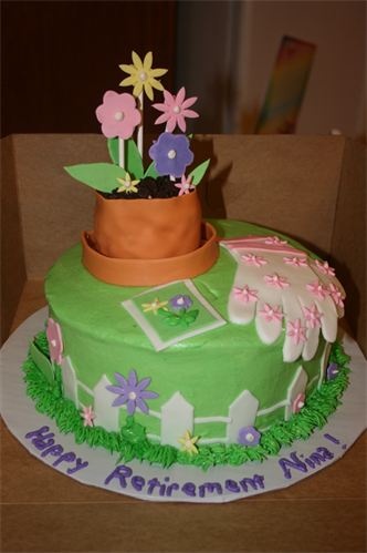 Retirement Gardening Cake Theme