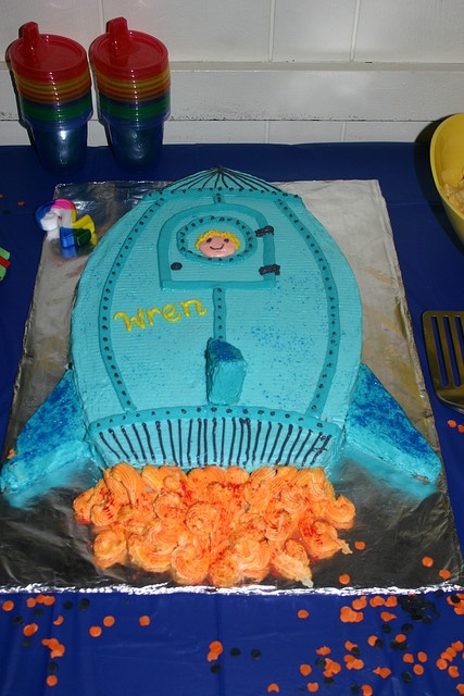 Rocket Ship Birthday Cake