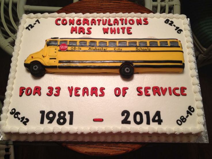 School Bus Driver Retirement Cake