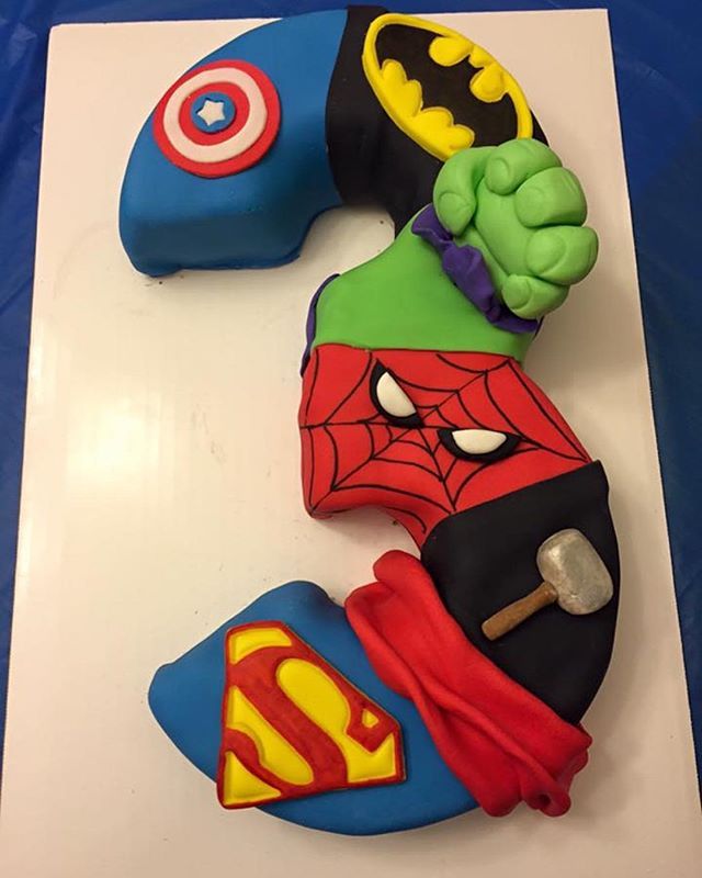 Spider-Man 3rd Birthday Batman Theme Cake