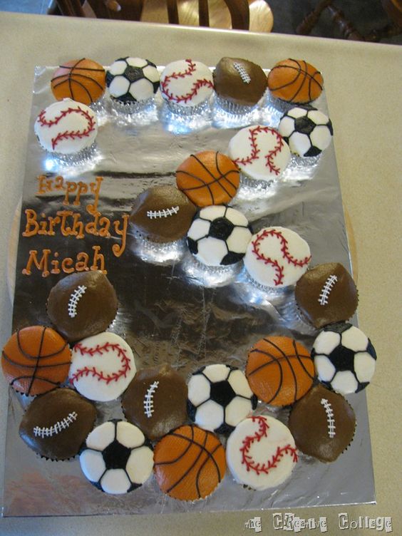 Sports-Themed Cupcake Cake Number 3