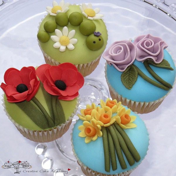 Spring Flower Cupcakes