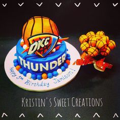 Thunder Basketball Cake