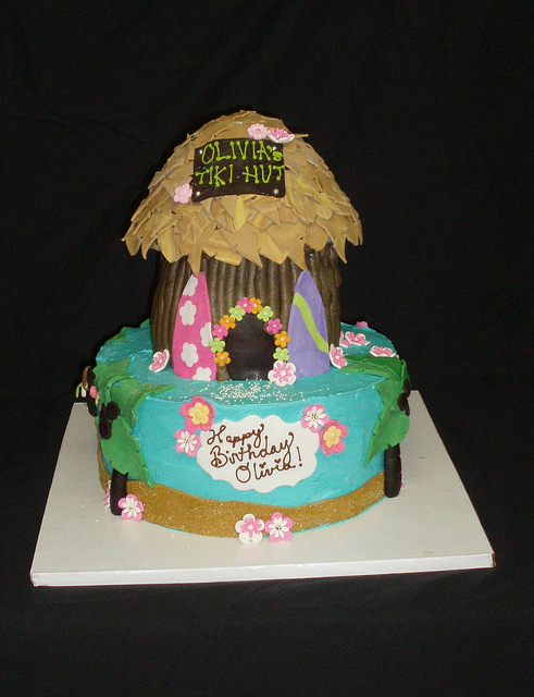 Tiki Bar Hut Images Birthday Cake