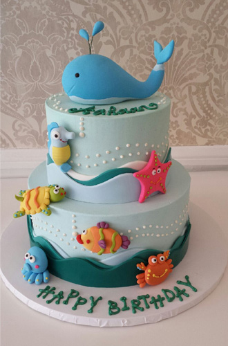 Under the Sea Theme Birthday Cake for Girls