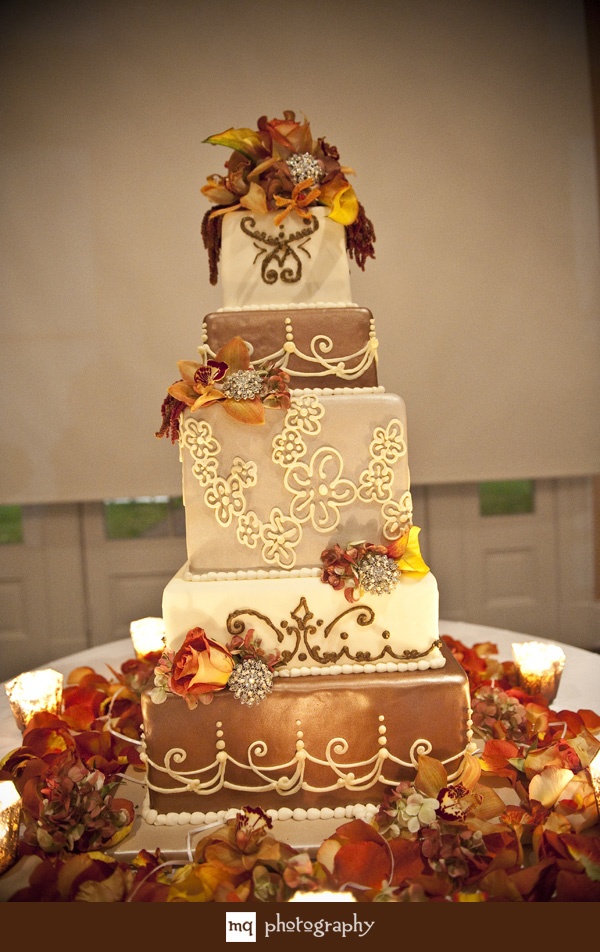 Wedding Cake with Fall Colors