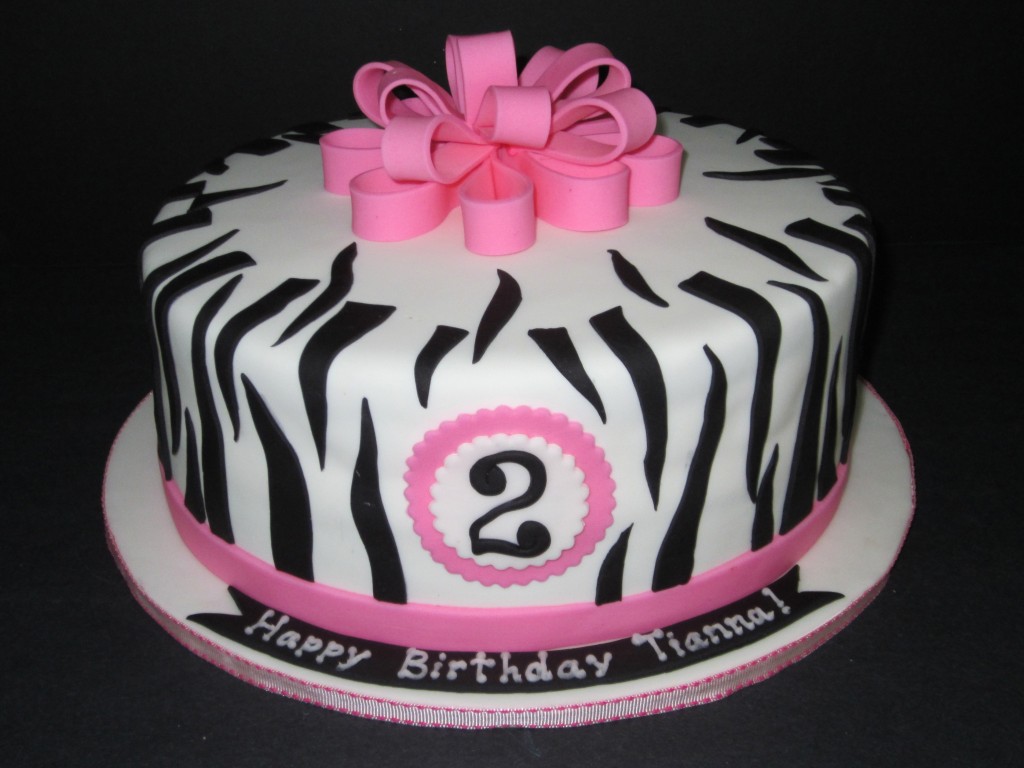 Zebra Print Birthday Cake