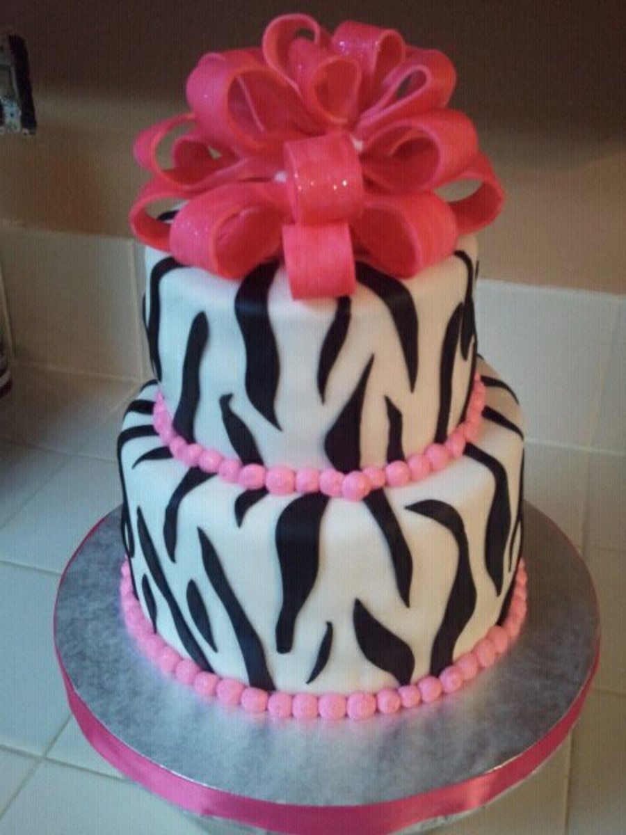 Zebra Striped Birthday Cake