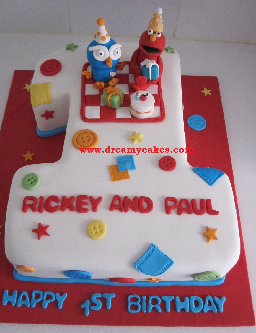 1st Birthday Cakes for Twins Boy Girl