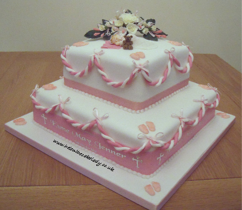 2 Tier Christening Cake