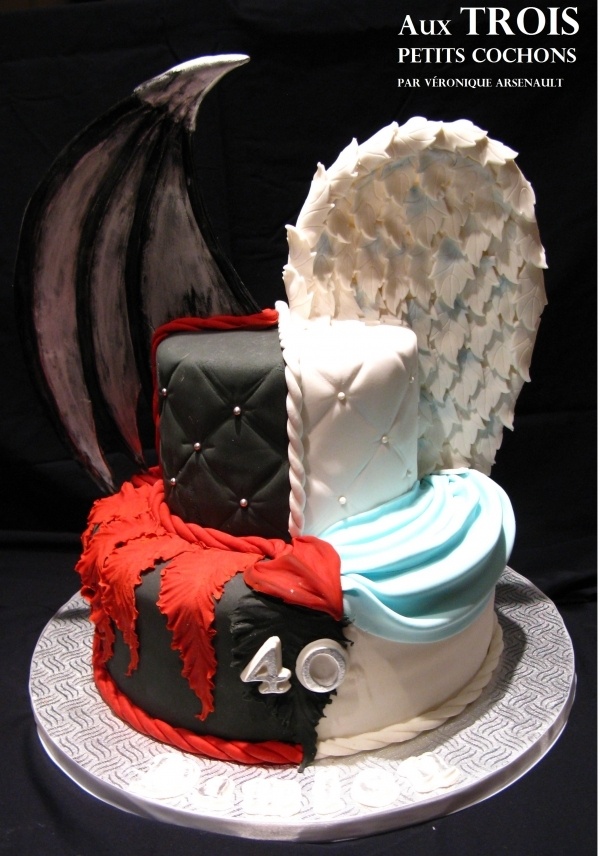 Angel and Devil Cake