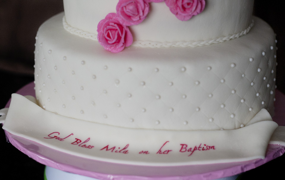 Baptism Cake with Rosary