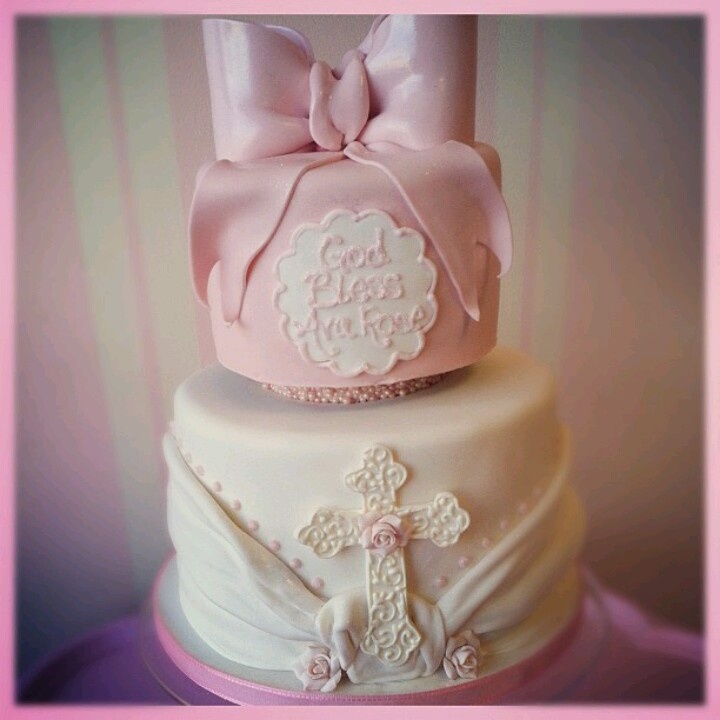 Beautiful Baptism Cake