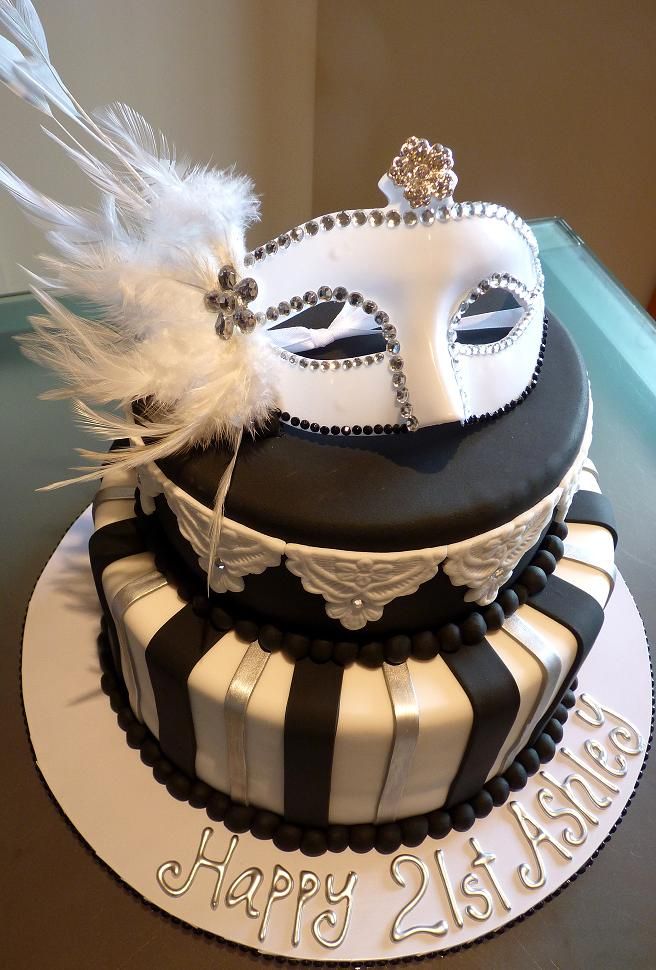 Black and Gold Masquerade Cake