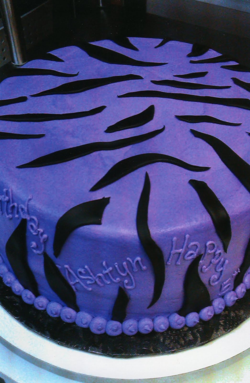 Black and Purple Cake with Icing