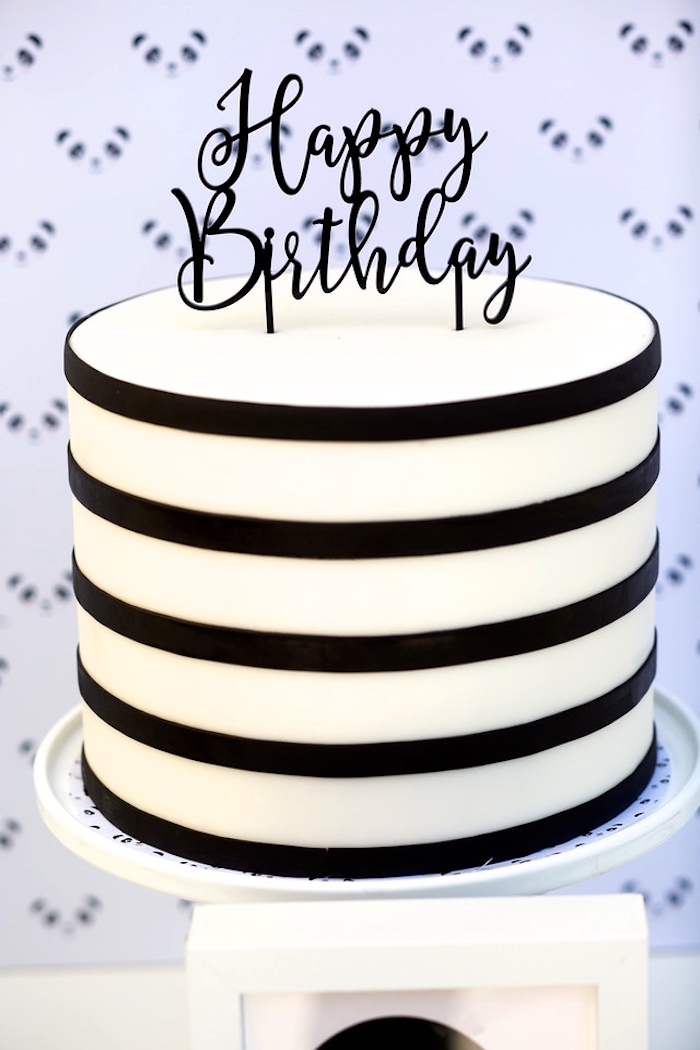 Black and White Birthday Cake Ideas