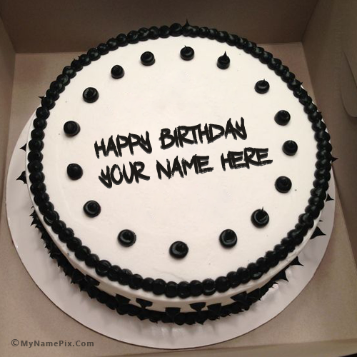 Black and White Birthday Cake