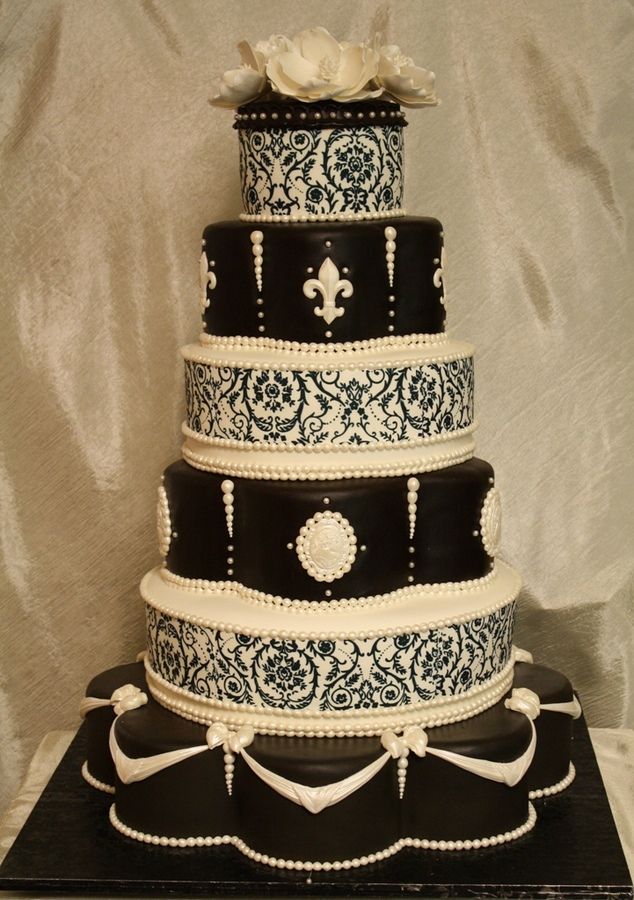 Black and White Gothic Wedding Cake