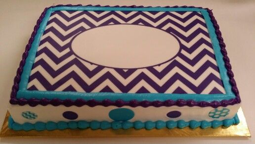 Blue and White Birthday Sheet Cake