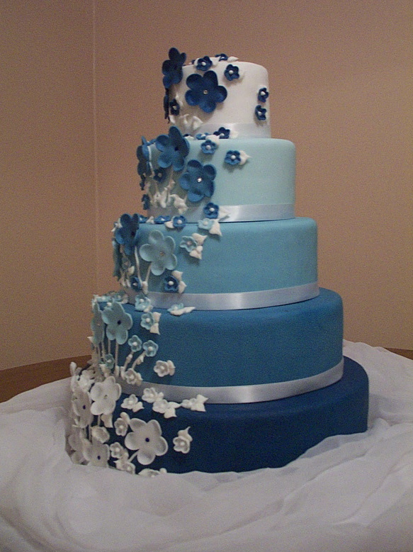 7 Photos of Two Tier Red Blue Buttercream Wedding Cakes No Fondant