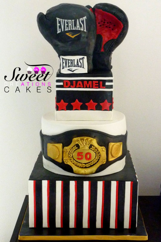 Boxing Themed Birthday Cake