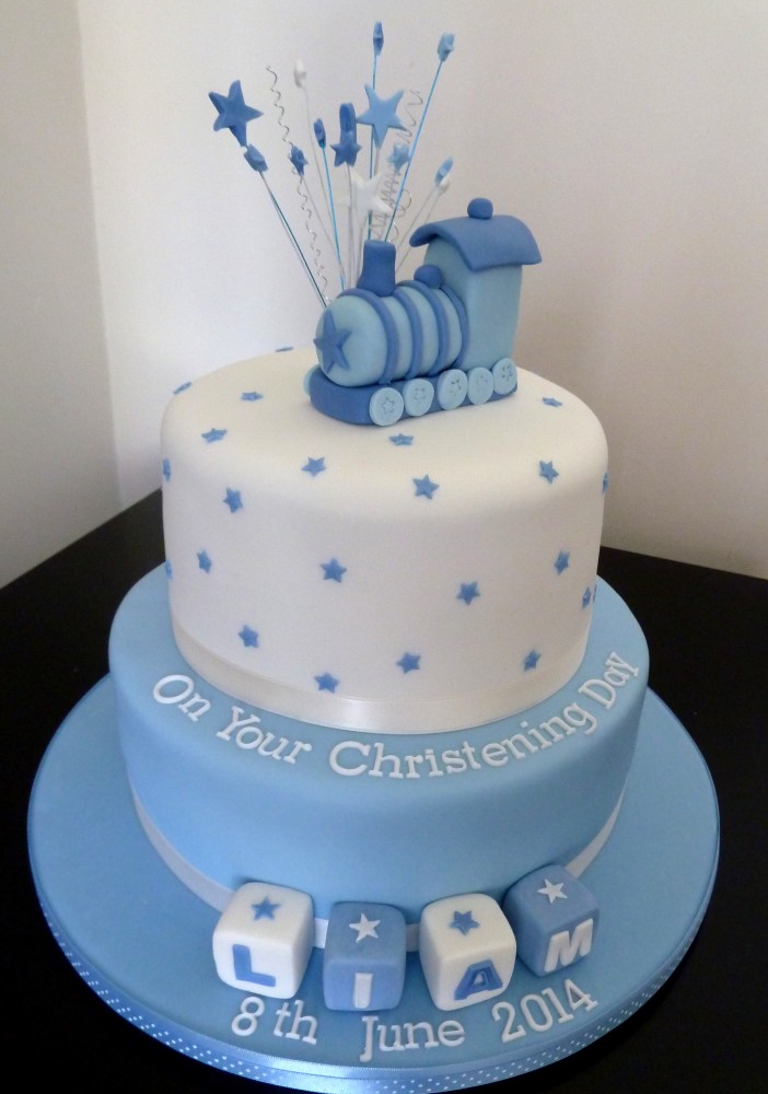 10 Photos of 2 Tier Baptism Cakes