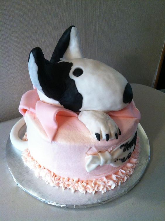 Bull Terrier Birthday Cake