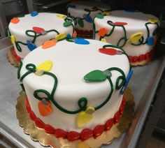 Cake with Christmas Lights