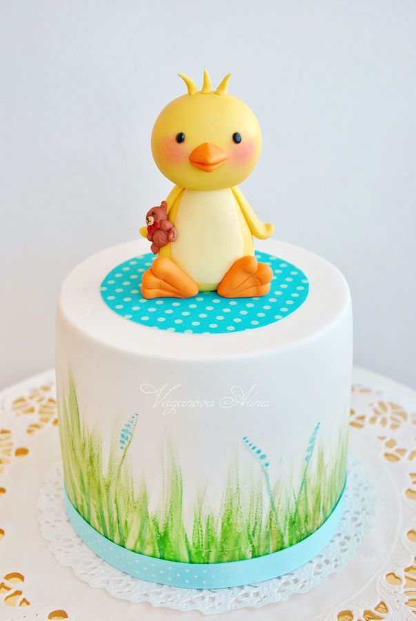 Chick Baby First Birthday Cake